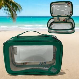 Lug Clear View Zip Storage Pouch Kelly Green Organizer Pencil Craft Desk Travel